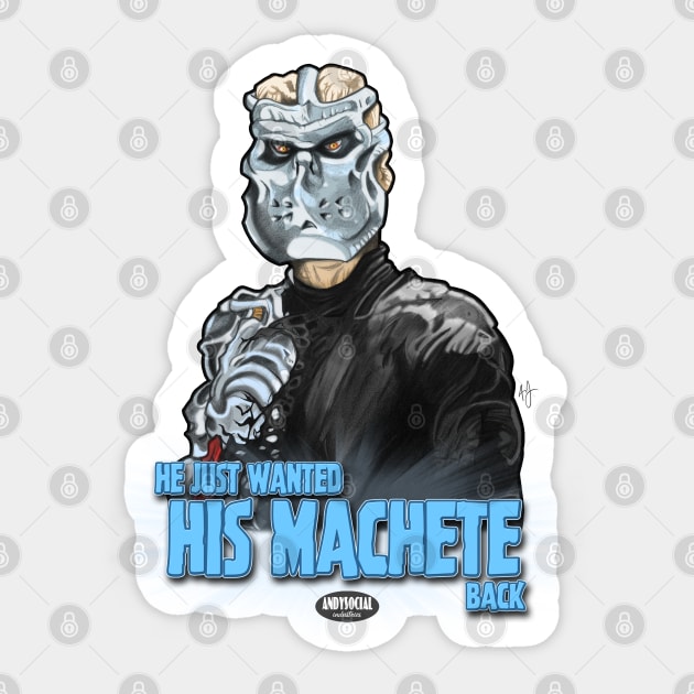 Uber Jason Voorhees Sticker by AndysocialIndustries